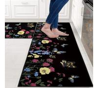 Ulteronixshop-Tapis de cuisine lavable antidérapant, tapis de cuisine confortable et imperméable pour la maison, la cuisine et la buanderie, lot de 2 pièces (Style J, 40x60+40x120cm)