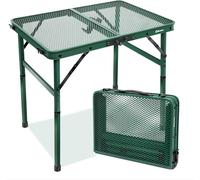 Ulteronixshop-Tavle Pliable Camping 60×40cm¿Petite Table Camping Pliante pour Barbecue¿2 Réglages de Hauteur¿Table avec Grille Métallique¿Facile à Nettoy¿pour Les Activités en Plein air Pique-Nique