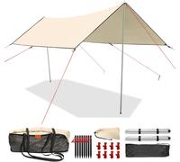 Ulteronixshop-Tente D'extérieur Imperméable, Protection Solaire, Auvent, Camping, Pique-Nique, Bâche De Tente Ultra Légère Avec Barres De Support, ?illets, Broches En Aluminium, Corde En Nylon, Résis