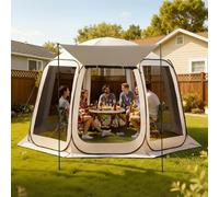 Ulteronixshop-Tente Moustiquaire Avec Auvent 366x338x230 Cm Abri Moustiquaire Pop Up Pour 10-12 Personnes Tente Pliante Portable Pour Jardin Terrasse Cour Activités De Plein Air, Avec Sac De Transpor