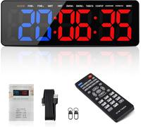 Ulteronixshop-Timer Sport Minuteur Fitness Mural,13,2"" Gym Timer Avec 12/24h Horloge,Chronomètre,Countdown/Up,Chronometre Sport Avec Télécommande, Volume&luminosité Réglable,Pour Tabata, Emom, Mma