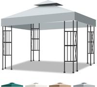 Ulteronixshop-Toit De Rechange 3x3m Pour Pavillon De Jardin, Imperméable & Anti-Uv Housse De Remplacement À Double Couche Avec Ventilation, Couverture Amovible Pour Jardin, Terrasse, Camping Et Plage