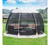 Ulteronixshop-Tonnelle De Jardin, Moustiquaire Tonnelle Auvent Igloo Pop Up Pour 4-6 Personnes Parois, Pare-Soleil Instantané Résistant Aux Uv Pour Jardin, Patio, Arrière-Cour (10'x10', Beige)