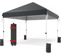 Ulteronixshop-Tonnelle Pop-Up 3 X 3 Cm, Étanche, Stable, Pliable, Avec Poids, Pliable En Hauteur Avec Sac À Roulettes, Tente De Réception, Protection Uv 50+, Gris Foncé