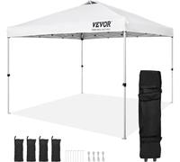 Ulteronixshop-Tonnelle Pop-Up 304,8x304,8 Cm Tonnelle Auvent Jardin Bâche Enduit Argenté Pu 250d Sac À Roulettes Portable 4 Sacs De Sable Abri Solaire Imperméable Pour Plein Air, Plage, Fête, Camping