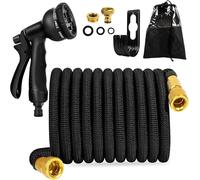 Ulteronixshop-Tuyau Arrosage Extensible 7.5m, Tuyau d'arrosage Extensible avec 8 Modes d'arrosage, Connecteur en Laiton Massif avec Adaptateur 3/4"" et 1/2"" pour Jardin et Lavage de Voiture