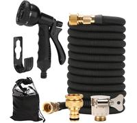 Ulteronixshop-Tuyau d'arrosage Extensible, 30M/100FT Tuyau Arrosage Extensible avec Pistolet à 8 fonctions adaptable 1/2¿¿et 3/4¿¿, pour Jardin Pelouse Arrosage, Nettoyage Laver la Voiture