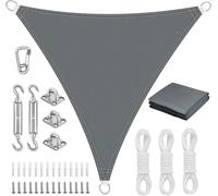 Ulteronixshop-Voile D'ombrage Triangulaire 4x4x4m Avec Kit Fixation, Toile Ombrage Triangulaire Imperméable, Protection Solaire Et Anti Uv, Toile D'ombrage Sans Perçage Convient Aux Terrasse,Jardins