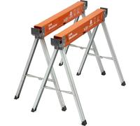 Ulteronixshop-Workhorse PM-3350T Lot de 2 chevaux de scie pliables et robustes en métal avec support 2 x 4 pour menuisiers et entrepreneurs, Orange