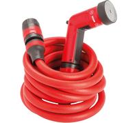 Ulteronixshop-YOYO 20 m, Tuyau d'Arrosage de Jardin Extensible pour Arrosage Professionnel avec Pistolet Multi-Jet, Rouge