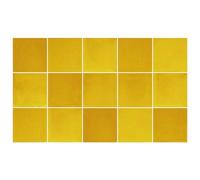 Ulticool - Autocollants Imperméables pour Carreaux - Jaune Soleil Naturel - 15 x 15 cm - 15 Pièces - Film pour Carrelage - Cannelure pour Mur Salle de Bain
