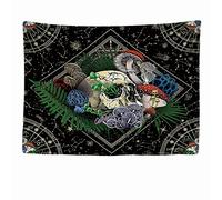 Ulticool - Champignons humains crânes - Tapisserie murale - 200x150 cm - Grande tapisserie - Décoration de poster - Papier peint - Toile - Peinture - Accessoires Diviseur de pièce - Noir