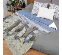 Ulticool - Couverture - Plage Côte Pays-Bas - Flanelle douce - Polaire pour la chaleur - 200x150 cm - Plaid - Accessoires - Décoration Salon Chambre