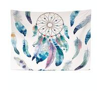 Ulticool - Dreamcatcher Dreamcatcher Indiens Plumes - Tapisserie murale - 200x150 cm - Grande tapisserie - Poster Décoration - Accessoires Hippie Bohemian - Toile - Peinture