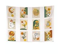 Ulticool - Grecs Romains Fleurs Décoration de chambre - Tapisserie murale - 200x150 cm - Grande tapisserie - Poster - Boho Aesthetic Room Décor Tapestry