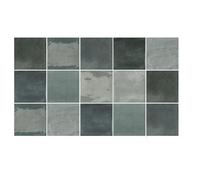 Ulticool Stickers autocollants étanches - Gris Bleu Anthracite - 15 x 15 cm - Lot de 15 autocollants pour carrelage autoadhésifs en film - Rebord pour mur de salle de bain - Mur de cuisine