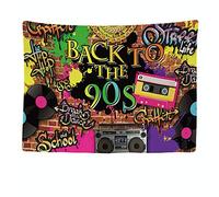 Ulticool - Tapisserie Murale Décorative Chambre - 90s Party Vintage Music Graffiti Party Musique - 200 x 150 cm Grand - Papier Peint Tissu - Tapestry Aesthetic Wall - Décoration Panoramique