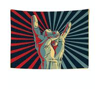 Ulticool - Tapisserie Murale Décorative Chambre - Rock Main Musique Rétro Vintage - 200 x 150 cm Grand - Papier Peint Tissu - Tapestry Aesthetic Wall - Décoration Panoramique
