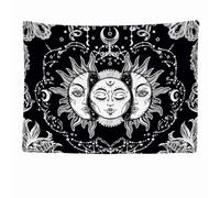 Ulticool - Tapisserie Murale Décorative Chambre - Soleil Lune Zodiac Tarot Nature Bohême - 200 x 150 cm Grand - Papier Peint Tissu - Tapestry Aesthetic Wall - Décoration Panoramique