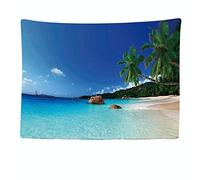 Ulticool - Tapisserie Murale Décorative Chambre - Tropical Plage Nature Sea Ile Palmier - 200 x 150 cm Grand - Papier Peint Tissu - Tapestry Aesthetic Wall - Décoration Panoramique