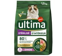Ultima Aliment pour chat stérilisé d'intérieur à la dinde - 1,5 kg