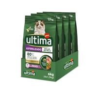 Ultima Boules de Poils de Dinde stérilisées, Nourriture sèche pour Chats, Lot de 4 x 1,5 kg, Total 6 kg