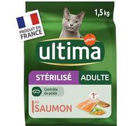 Ultima - Chats Stérilisés Au Saumon Et À L'Orge 1.5Kg - Le Lot De 3