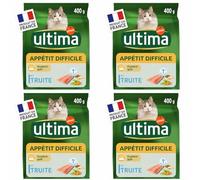 Ultima Croquettes Chat Appétit Difficile à la Truite, 400 g, Lot de 4