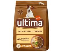 Ultima - Croquettes Équilibrées au Poulet, Spécial Jack Russel Adulte, Texture Savoureuse (1,5 kg) - Le Lot De 3