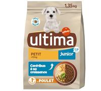 Ultima - Croquettes Junior Petit Chien - Digestion Douce au Poulet, Énergie Adaptée (1,35kg) - Lot de 3 - Vendu par Lot