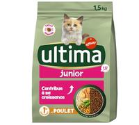 Ultima - Croquettes Junior Stérilisé au Poulet, Nutrition Adaptée pour Chat en Croissance (1,5 kg) - Lot de 3 - Vendu par Lot