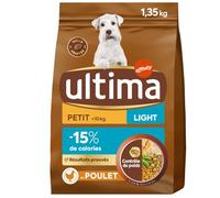 Ultima - Croquettes Light pour Chien Adulte Petit <10kg Stérilisé, Poulet Savoureux (1,35kg) - Lot de 3 - Vendu par Lot