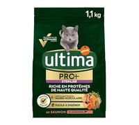 Ultima - Croquettes pour Chat Adulte Stérilisé Saumon Pro+ | Savoureux et onctueux | Nourriture équilibrée pour Chats | Le Paquet de 1.1kg | Lot DE 3