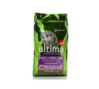 Ultima - Croquettes pour Chat Stérilisé Intérieur, Contrôle Poids, 1,5 Kg - Lot De 3