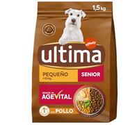 Ultima Croquettes pour Chien Spécial Mini Senior Poulet et Riz 1,5 kg