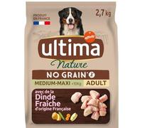 Ultima - Croquettes sans Céréales pour Chien Adulte Medium & Maxi, Saveur Dinde, Energie Optimale (2,7 kg) - Lot de 2 - Vendu par Lot