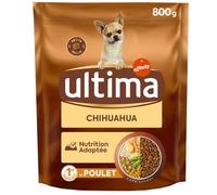 Ultima - Croquettes Saveur Poulet pour Chiens Petits <10kg, Formule Adaptée Chihuahua (800g) - Le Lot De 3