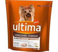 ultima Croquettes Yorkshire Terrier Chiens Poulet Riz Céréales Complètes Format 800g (Lot de 3)