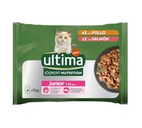 Ultima Expert Nutrition Nourriture Humide pour Chatons - Junior 1 à 12 Mois - Boîte de 11 x (4 x 70 g)