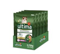 Ultima Lot de 5 boules de Poils Dinde, Nourriture sèche pour Chats, Lot de 5 x 750 g, Total 3,75 kg