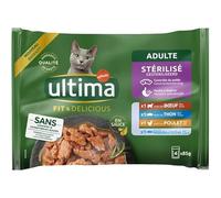 Ultima Sachet Repas Chat Stérilisé Poulet, Bœuf, Thon & Poisson De L'Océan 4x85g