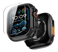 ULTIMAL Boîtier en métal compatible avec Apple Watch Ultra/Ultra 2 49 mm avec film de protection d'écran et protection arrière - Protection militaire contre les chocs - Coque de protection robuste