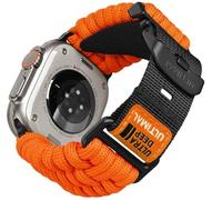 ULTIMAL Compatible avec Apple Watch Ultra 2 Bracelet 49 mm, Bracelet en Nylon Paracord 550, Robuste, Boucle Réglable pour Apple Watch Band Ultra, Orange