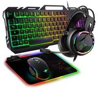 - Ultimate 300, Pack Clavier Souris Gamer 4En1, Casque Gaming & Tapis Rgb, Pour Pc, Ps5, Ps4, Xbox One, Clavier Gamer Azerty Fr, Touches Anti-Ghosting, Souris Gamer 8 Boutons 8000 Dpi