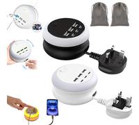 Ultimate 7-in-1 Retractable USB Charging Station with 8-Color Mood Lighting, 2026 Rotatable Retractable Power Cord, 6-USB Plug, 1.2m Hidden Cord Wide Compatibility for More Appliances (Mix)