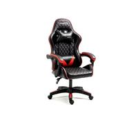 Amstrad ULTIMATE-BK-RUBY Fauteuil / Chaise de bureau Gamer coloris noir & rouge - coussin lombaire & appuie tête Rose G
