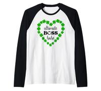 Ultimate Boss Babe Irish Small Business Trèfle Cœur Femme Manche Raglan