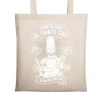 Ultimate Chef Born to Cook Sac fourre-tout en coton écologique Beige