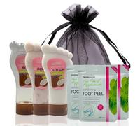 Ultimate Foot Spa Kit - Masque exfoliant pour les pieds, masque exfoliant pour les pieds, lotion et chaussettes exfoliantes, soin des pieds pour des pieds lisses et doux (noix de coco)