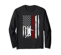 Ultimate Frisbee Drapeau américain Vieilli USA Patriotique Manche Longue